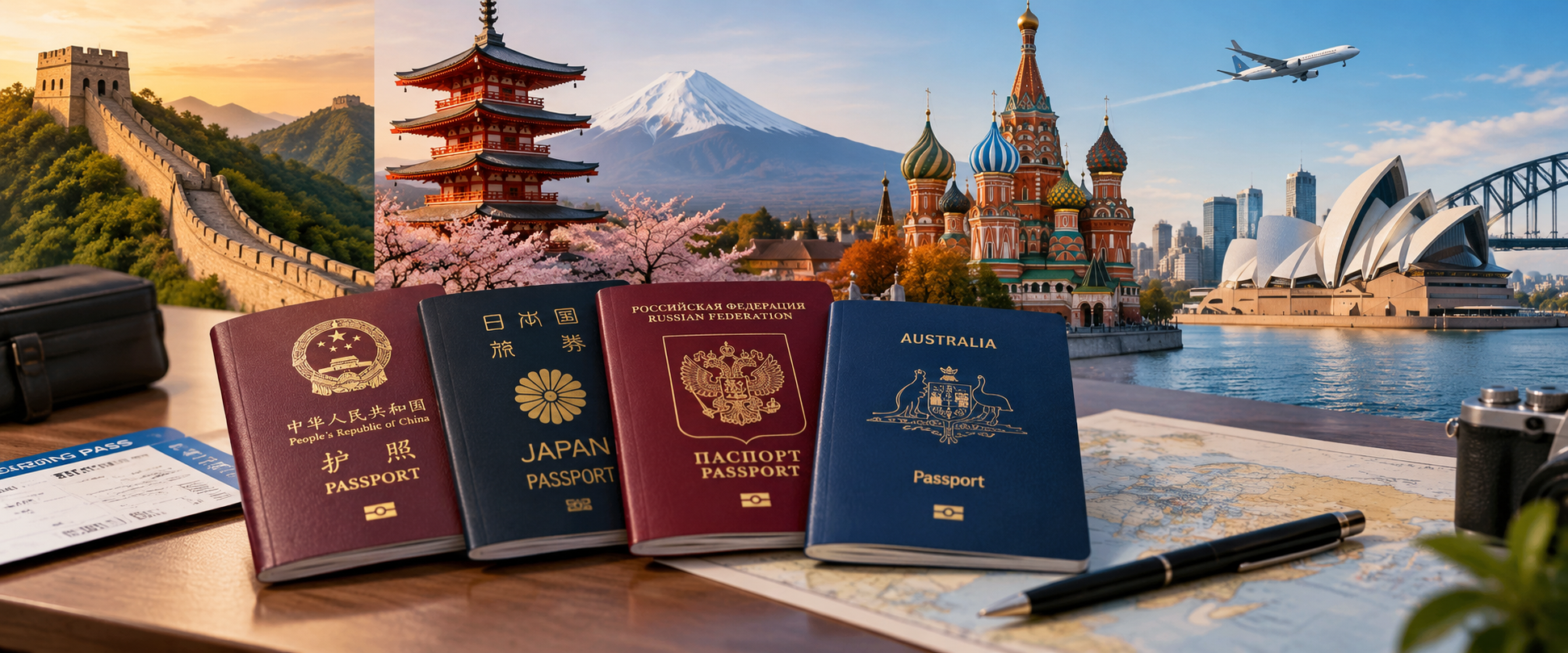Other Visa Services for China Japan Russia and Australia